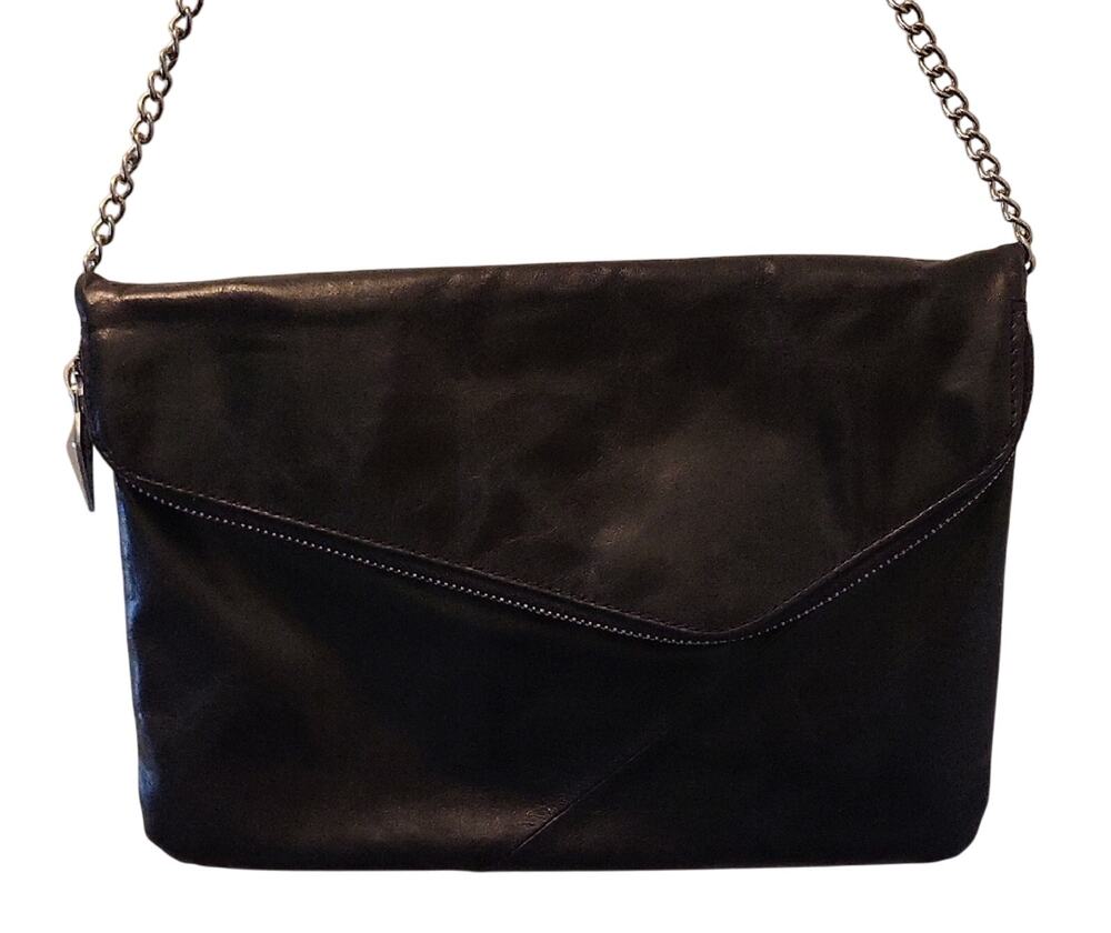 HOBO Black Leather Shoulder Bag Clutch 11 X 8